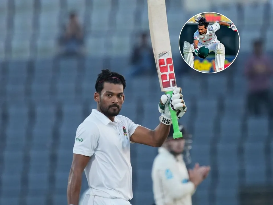 Najmul Hossain Shanto narrowly escapes ball thrown at him during his century celebration